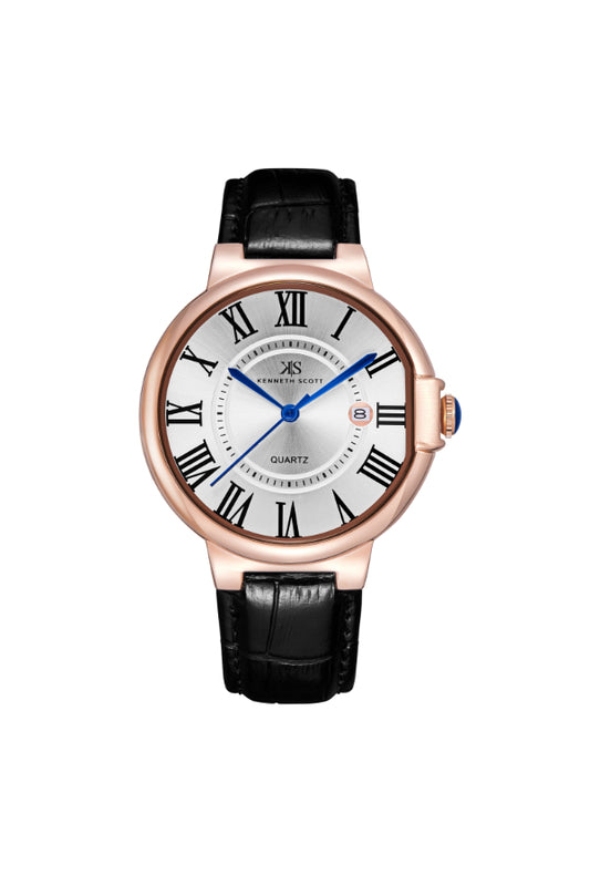 Kenneth Scott Men's Analog White Dial Watch - K23053-RLBW