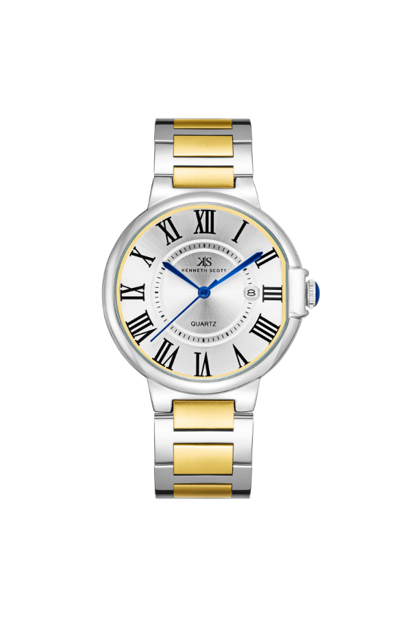 Kenneth Scott Men's Analog White Dial Watch - K23053-TBTW