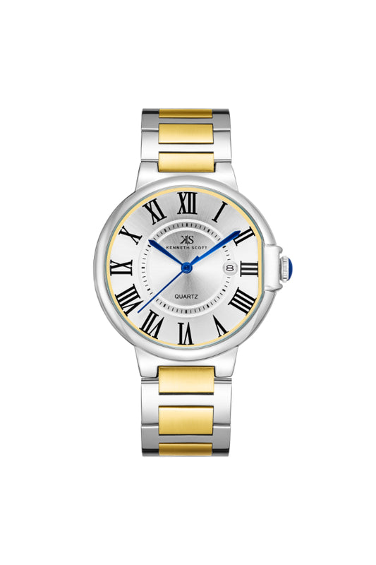 Kenneth Scott Men's Analog White Dial Watch - K23053-TBTW