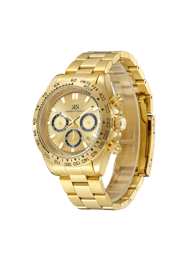 Kenneth Scott Men's Multi Function Champagne Dial Watch - K23123-GBGC