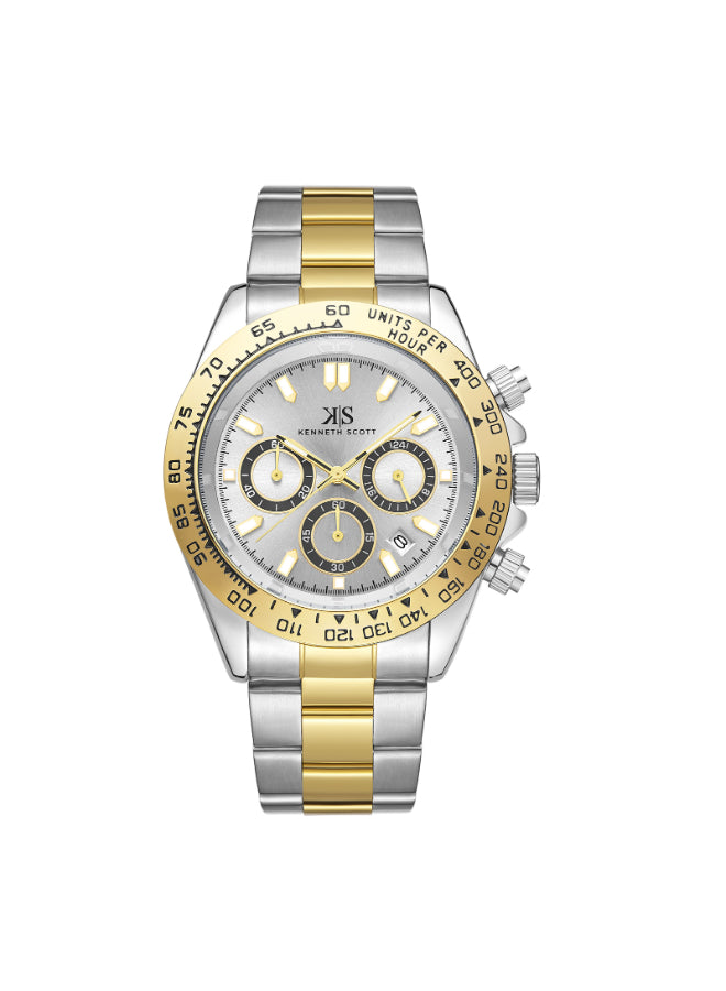 Kenneth Scott Men's Multi Function White Dial Watch - K23123-TBTW