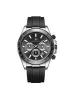 Kenneth Scott Men's Chrono & Multi Function Black Dial Watch - K23149-SSBB