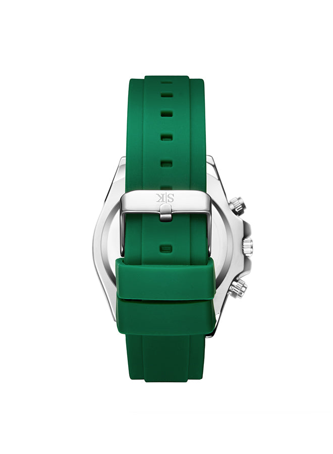 Kenneth Scott Men's Chrono & Multi Function Dark Green Dial Watch - K23149-SSHH