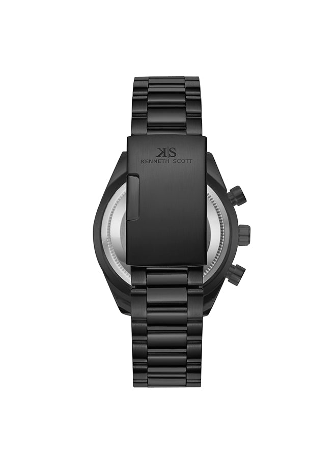 Kenneth Scott Men's Chrono & Multi Function Black Dial Watch - K23150-BBBBG