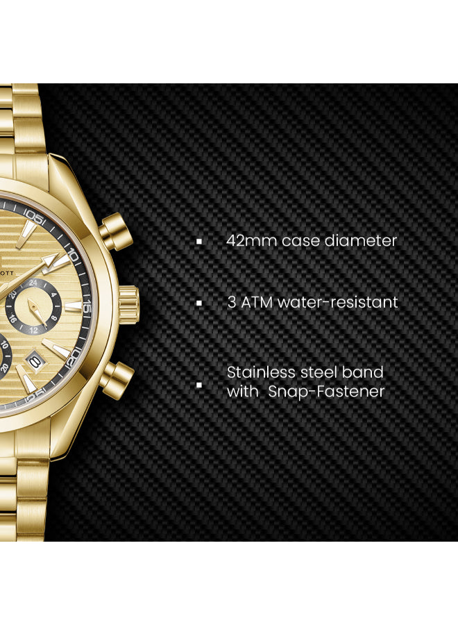 Kenneth Scott Men's Chrono & Multi Function Champagne Dial Watch - K23150-GBGC