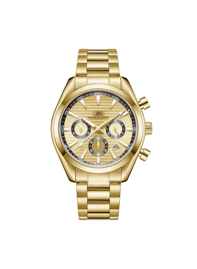 Kenneth Scott Men's Chrono & Multi Function Champagne Dial Watch - K23150-GBGC