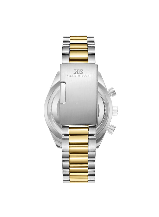 Kenneth Scott Men's Chrono & Multi Function White Dial Watch - K23150-TBTW