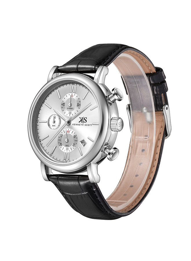 Kenneth Scott Men's Chrono & Multi Function Silver Dial Watch - K23151-SLBS