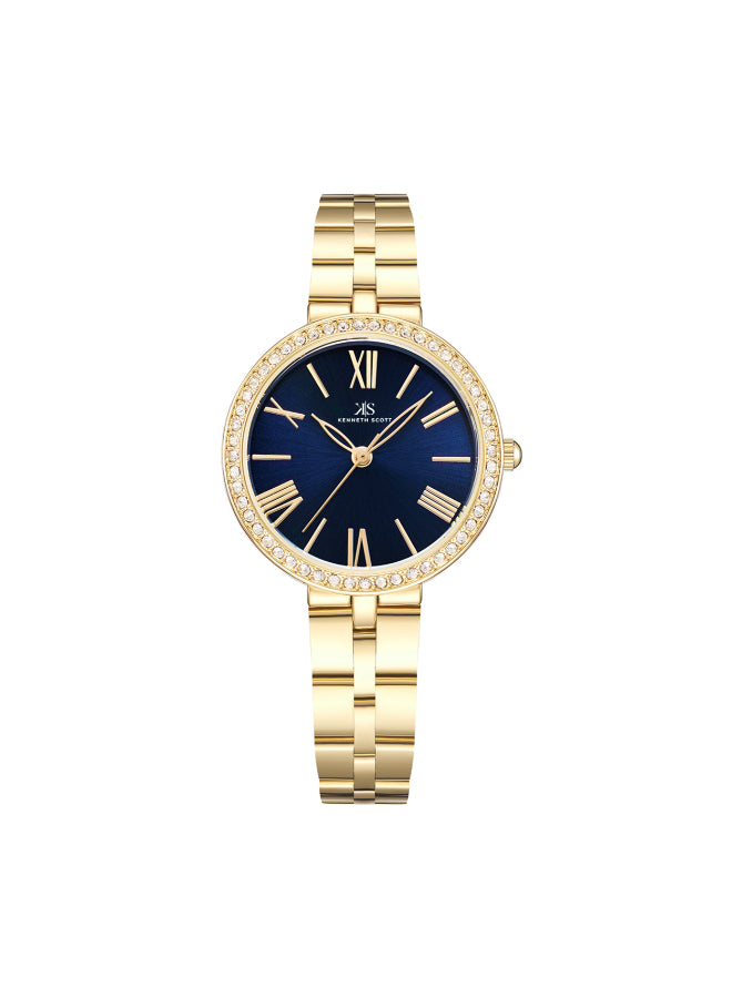 Kenneth Scott Women's Analog Blue Dial Watch - K23502-GBGN