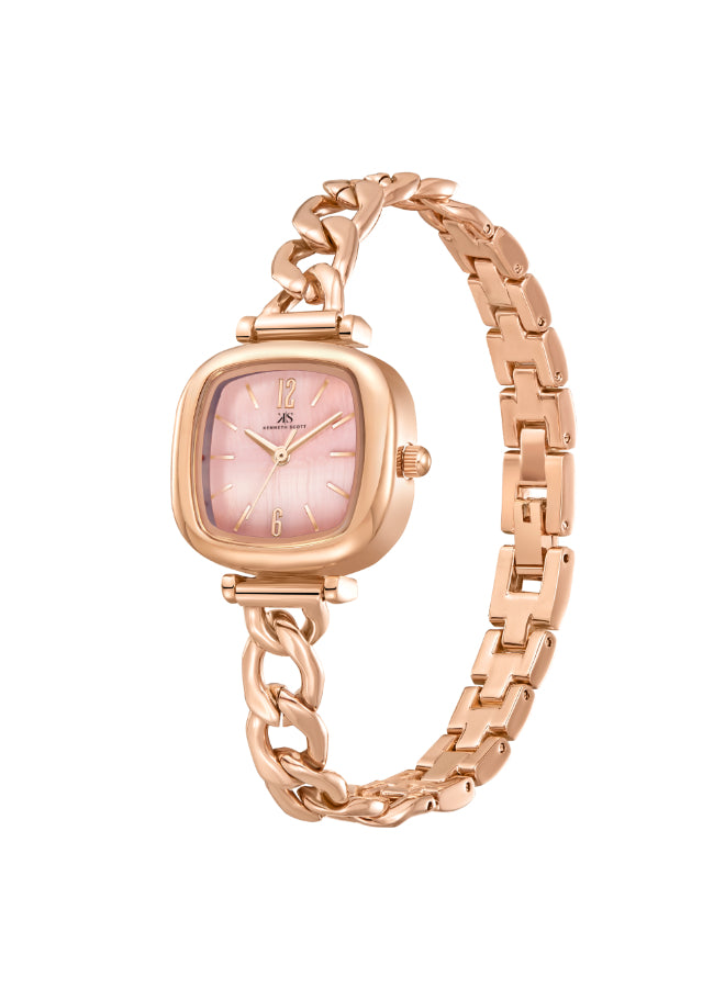 Kenneth Scott Women's Analog Rose Gold Dial Watch - K23513-RBKK