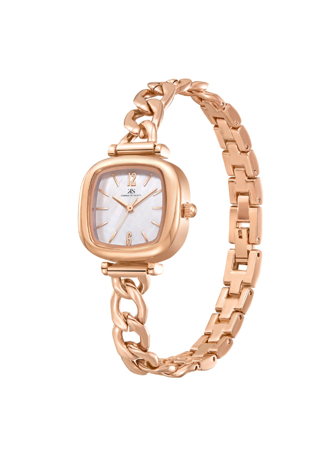 Kenneth Scott Women's Analog White Dial Watch - K23513-RBKW
