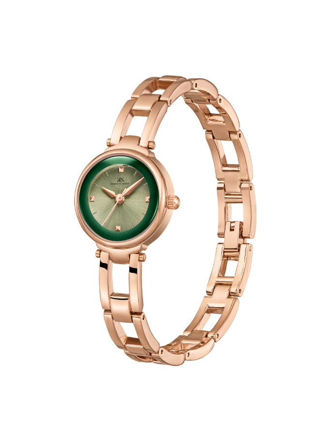 Kenneth Scott Women's Analog Green Dial Watch - K23516-RBKH