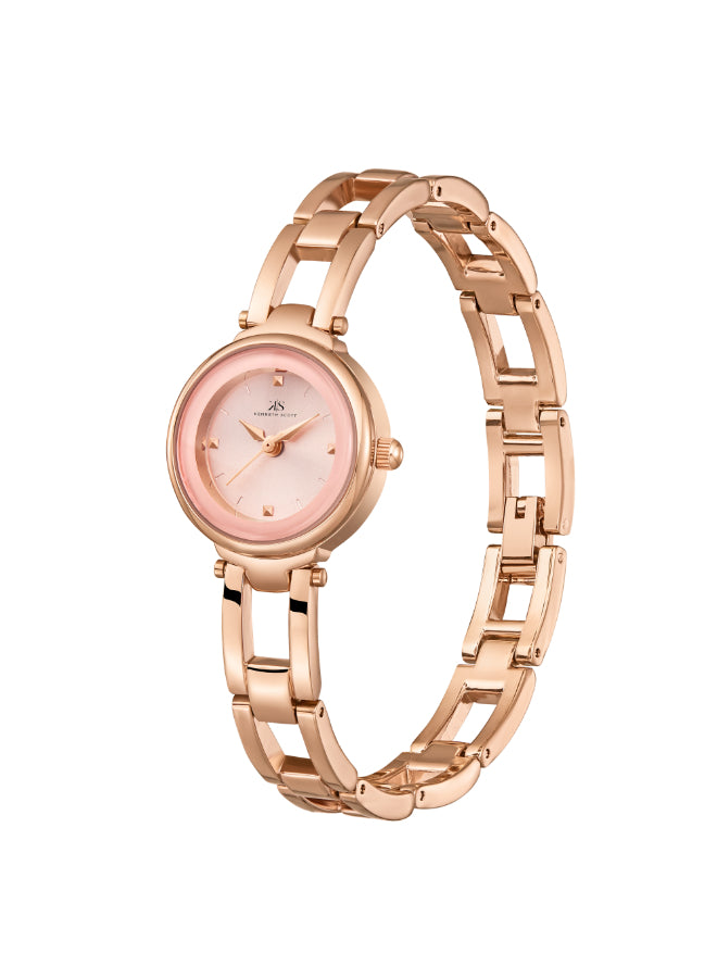 Kenneth Scott Women's Analog Rose Gold Dial Watch - K23516-RBKK