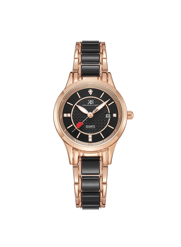 Kenneth Scott Women's Analog Black Dial Watch - K23517-RCBB