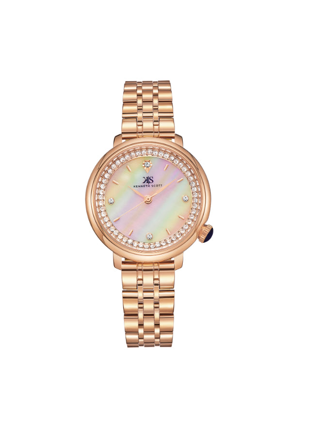 Kenneth Scott Women's Analog Mother Of Pearl Dial Watch - K23518-RBKM