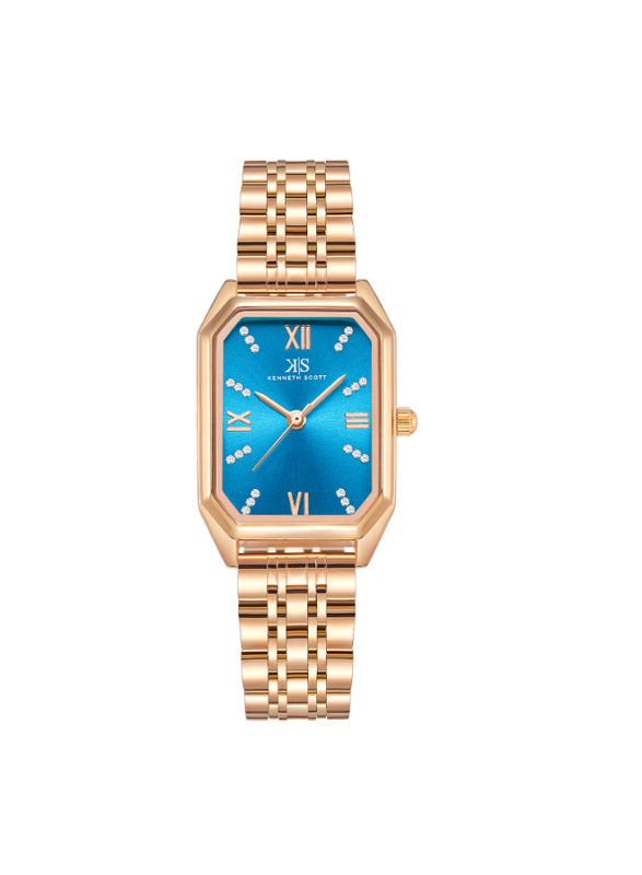 Kenneth Scott Women's Analog Blue Dial Watch - K23519-RBKL