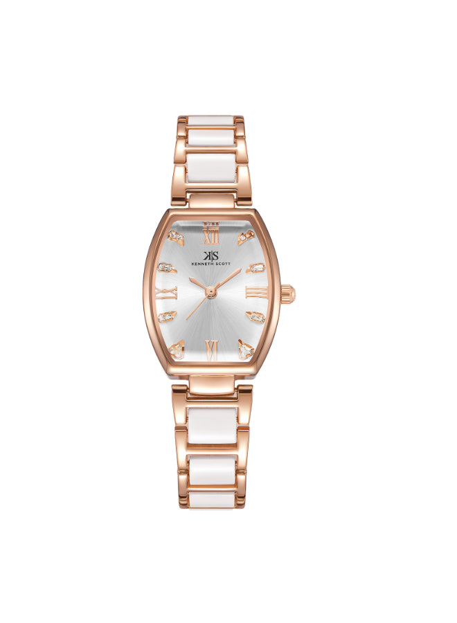 Kenneth Scott Women's Analog White Dial Watch - K23520-RCWW