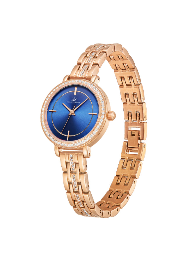 Kenneth Scott Women's Analog Blue Dial Watch - K23532-RBKN