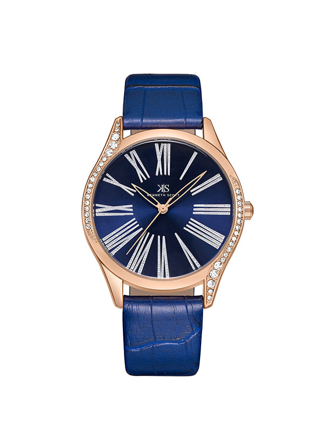 Kenneth Scott Women's Analog Blue Dial Watch - K23534-RLNN