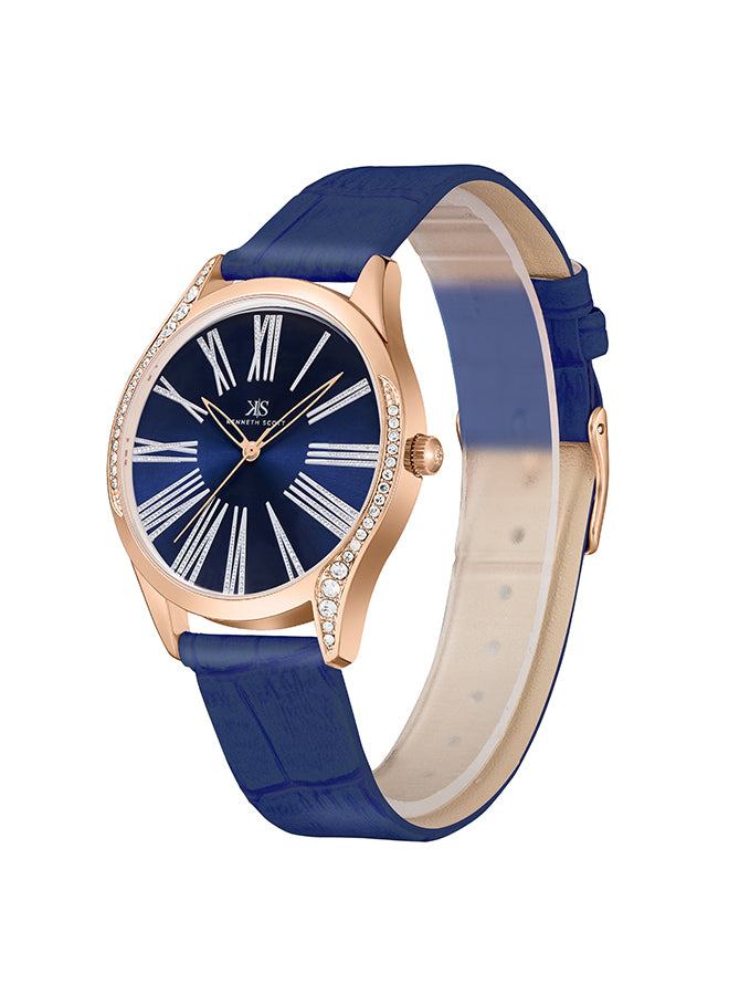 Kenneth Scott Women's Analog Blue Dial Watch - K23534-RLNN
