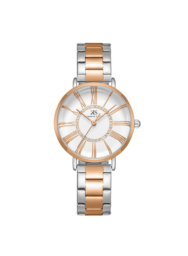 Kenneth Scott Women's Analog White Dial Watch - K23536-KBKW