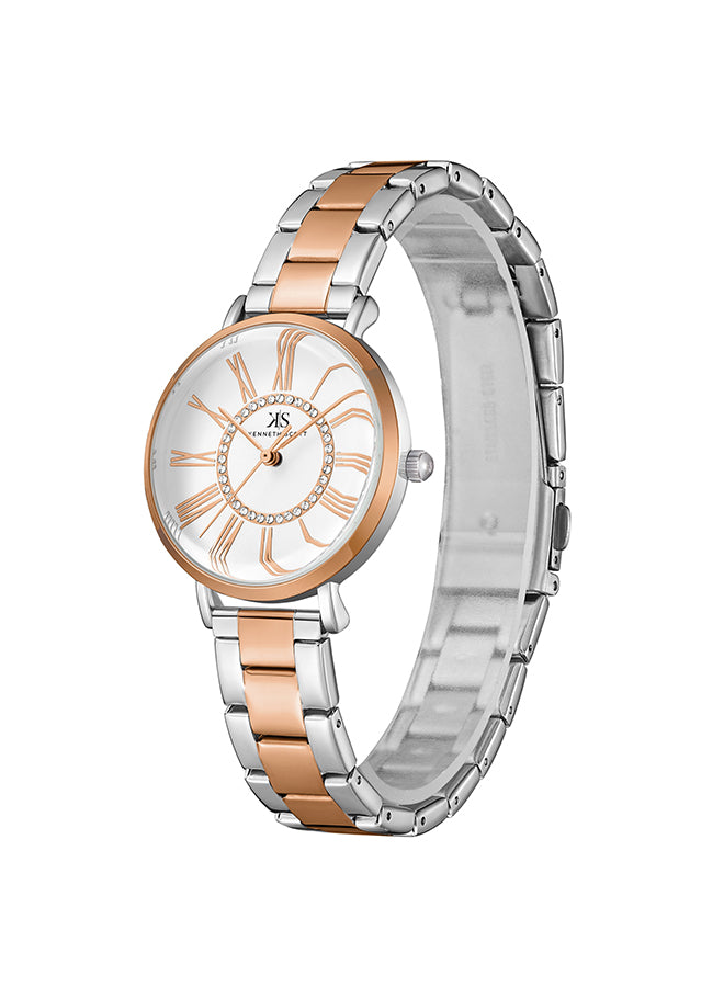 Kenneth Scott Women's Analog White Dial Watch - K23536-KBKW