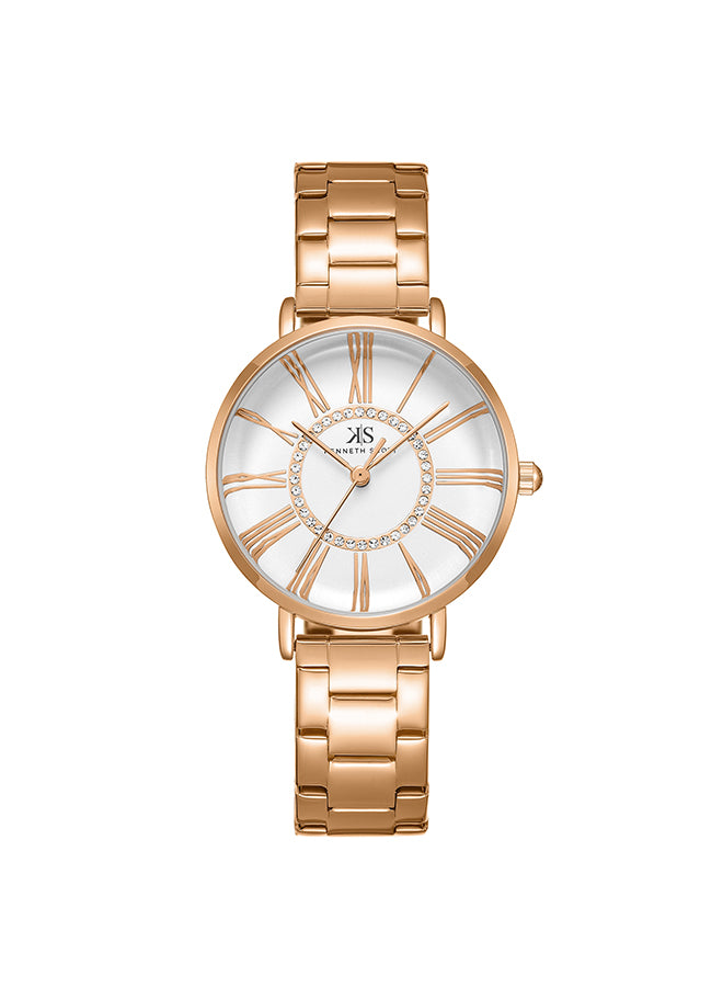 Kenneth Scott Women's Analog White Dial Watch - K23536-RBKW