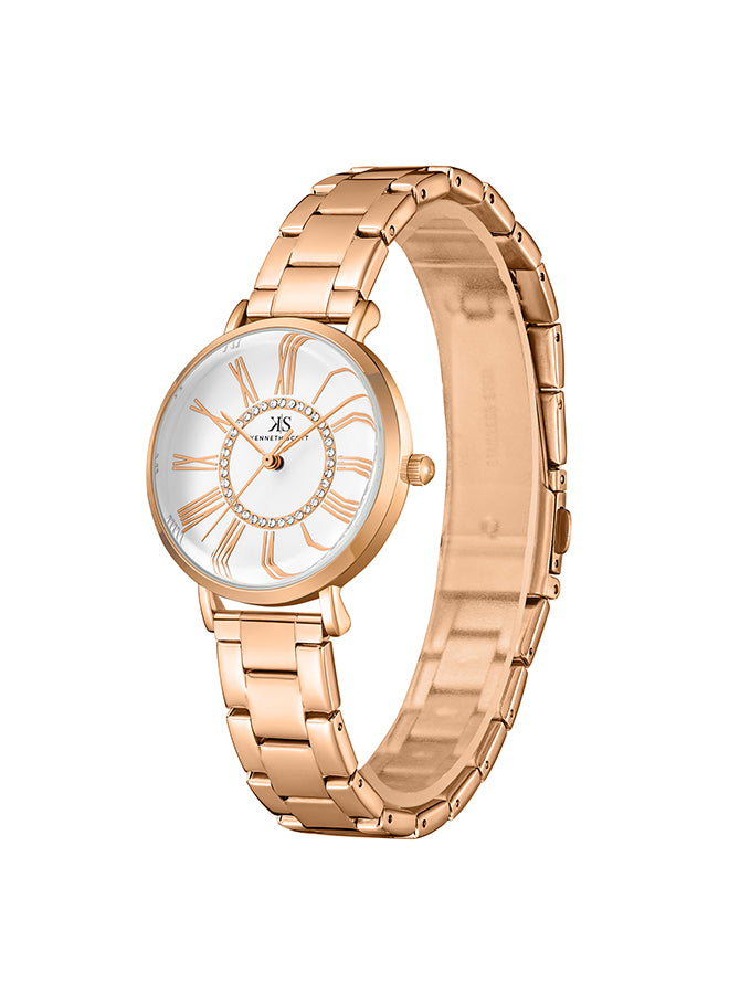 Kenneth Scott Women's Analog White Dial Watch - K23536-RBKW