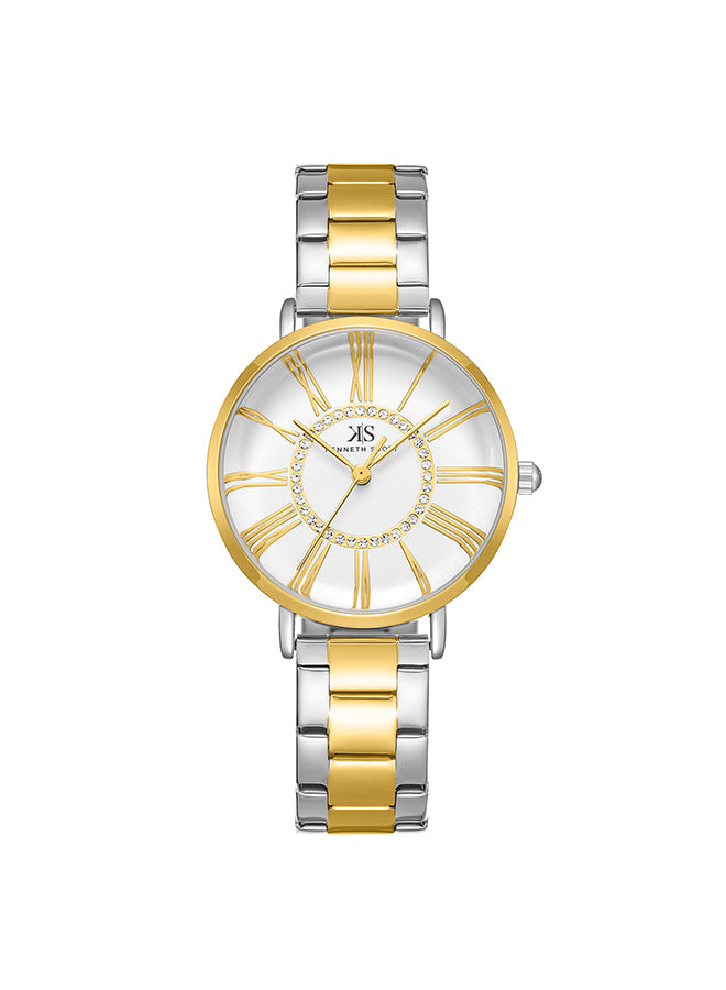Kenneth Scott Women's Analog White Dial Watch - K23536-TBTW