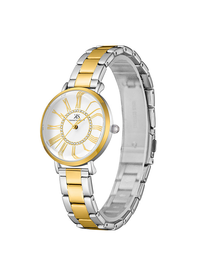 Kenneth Scott Women's Analog White Dial Watch - K23536-TBTW