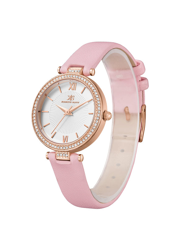 ساعة كينيث سكوت النسائية التناظرية ذات المينا البيضاء - K23539-RLPW