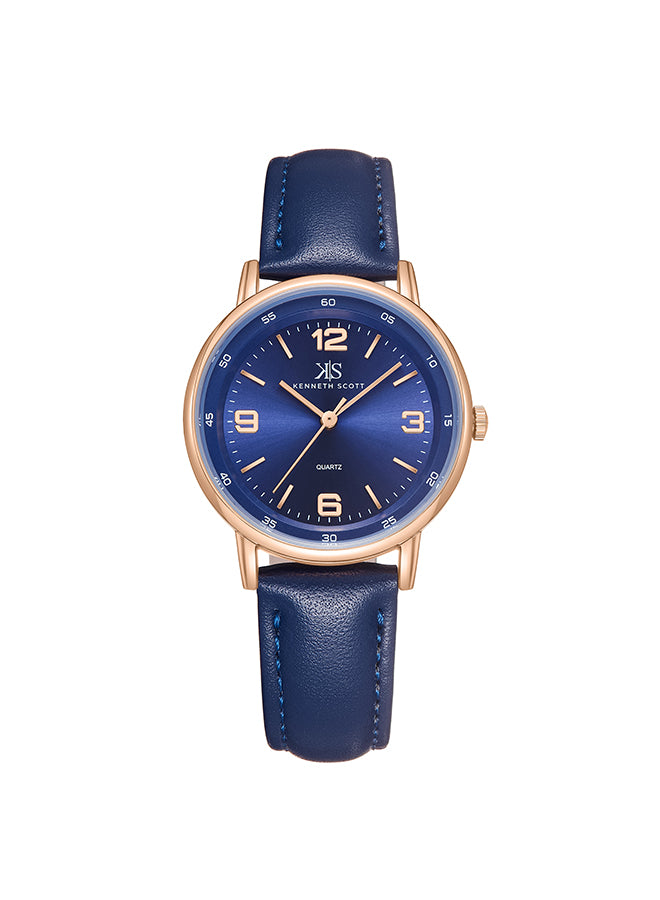 Kenneth Scott Women's Analog Blue Dial Watch - K23540-RLNN