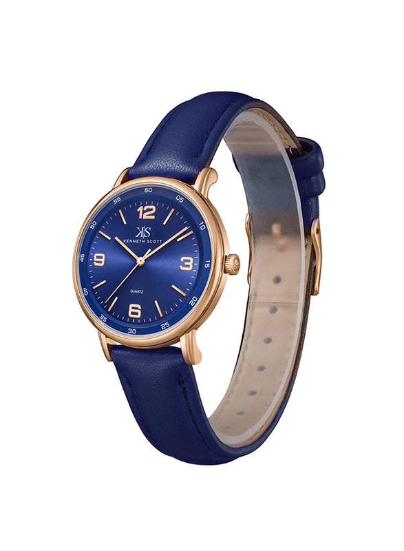 Kenneth Scott Women's Analog Blue Dial Watch - K23540-RLNN