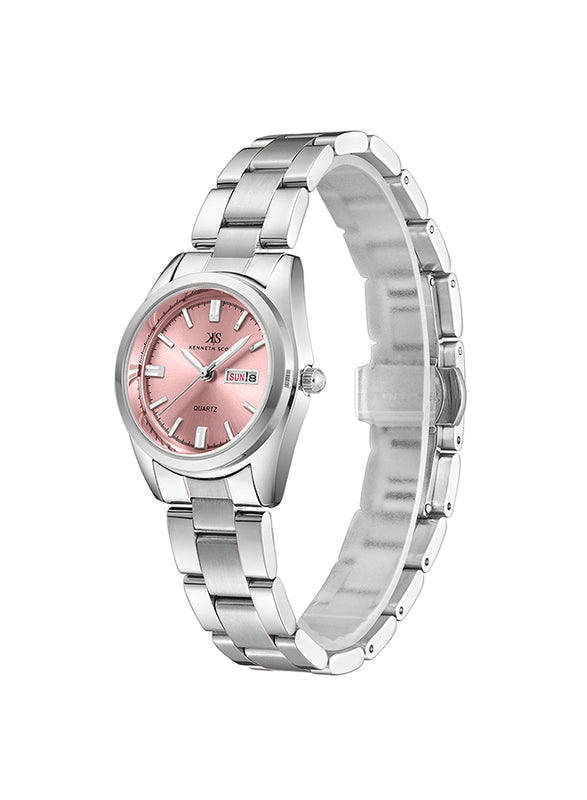 ساعة كينيث سكوت النسائية التناظرية ذات المينا الوردية - K23543-SBSP