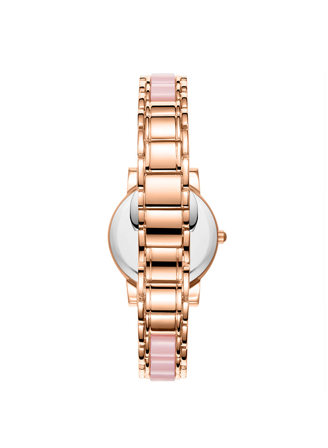 ساعة كينيث سكوت النسائية التناظرية ذات المينا الوردية - K23547-KCPP