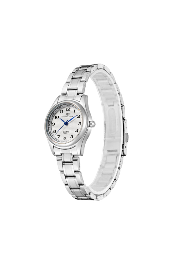 Kenneth Scott Women's Analog White Dial Watch - K23552-SBSW