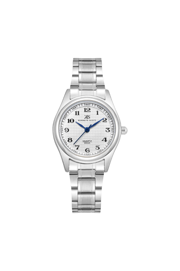 Kenneth Scott Women's Analog White Dial Watch - K23552-SBSW