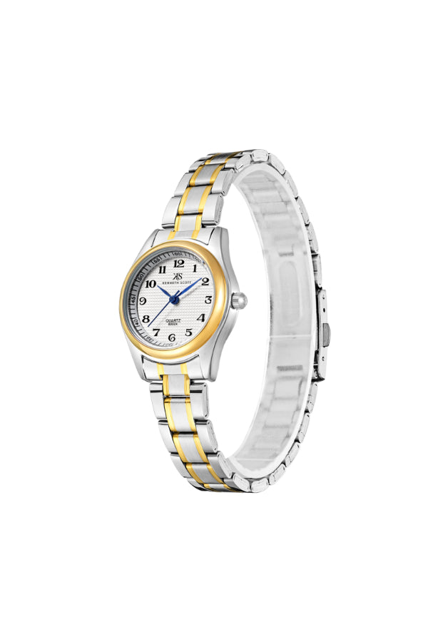 Kenneth Scott Women's Analog White Dial Watch - K23552-TBTW