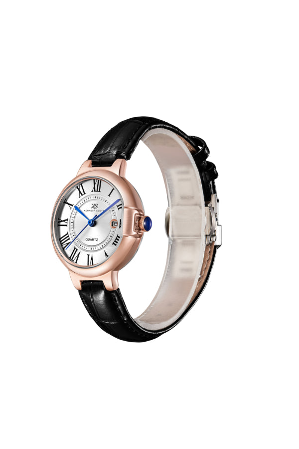 Kenneth Scott Women's Analog White Dial Watch - K23553-RLBW