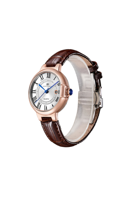 Kenneth Scott Women's Analog White Dial Watch - K23553-RLDW