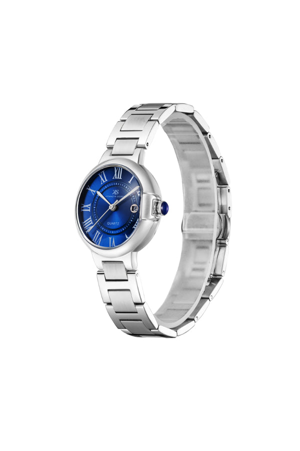 Kenneth Scott Women's Analog Dark Blue Dial Watch - K23553-SBSN