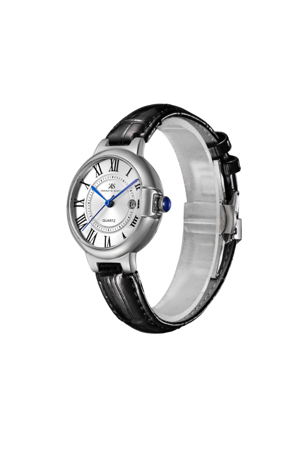 Kenneth Scott Women's Analog White Dial Watch - K23553-SLBW