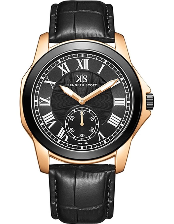 Kenneth Scott Men's Analog Black Dial Watch - K24018-KLBB