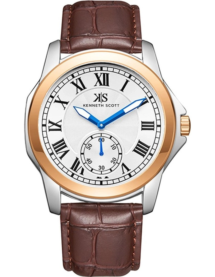 Kenneth Scott Men's Analog White Dial Watch - K24018-KLDW