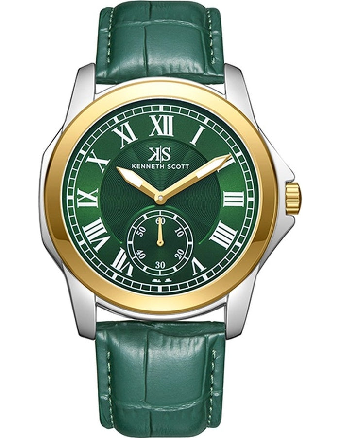 Kenneth Scott Men's Analog Green Dial Watch - K24018-TLHH