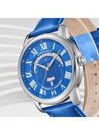 Kenneth Scott Men's Analog Blue Dial Watch - K24020-SLNN