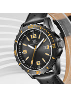 Kenneth Scott Men's Analog Black Dial Watch - K24022-BLBBO