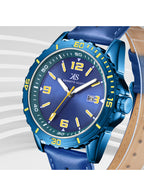 Kenneth Scott Men's Analog Blue Dial Watch - K24022-NLNNY