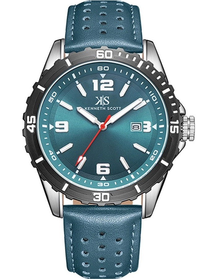 Kenneth Scott Men's Analog Green Dial Watch - K24022-QLGG