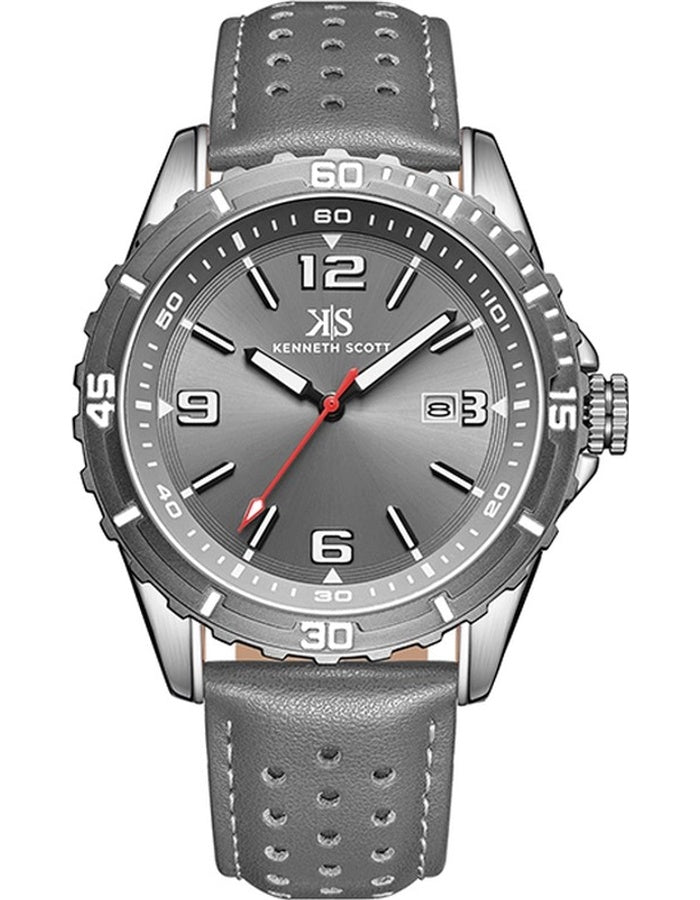 Kenneth Scott Men's Analog Grey Dial Watch - K24022-XLXX